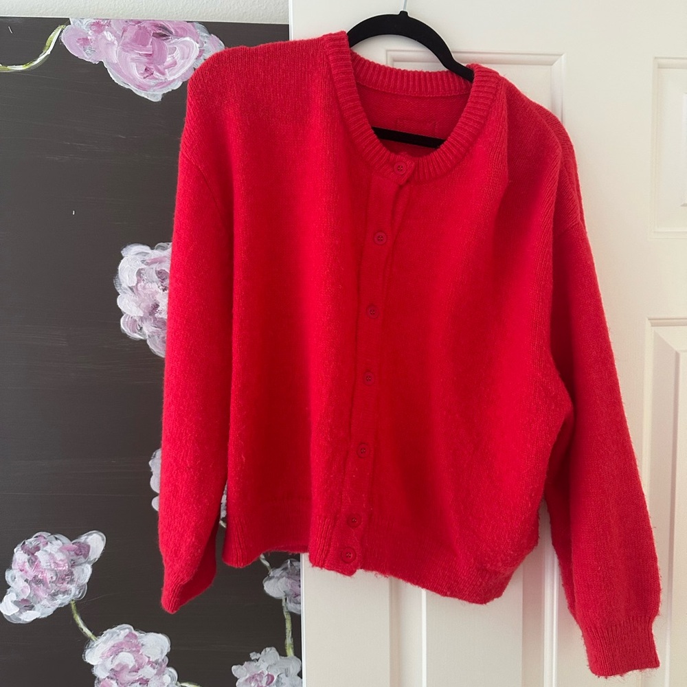 DAILY DRILLS Red Cardigan Size M/L